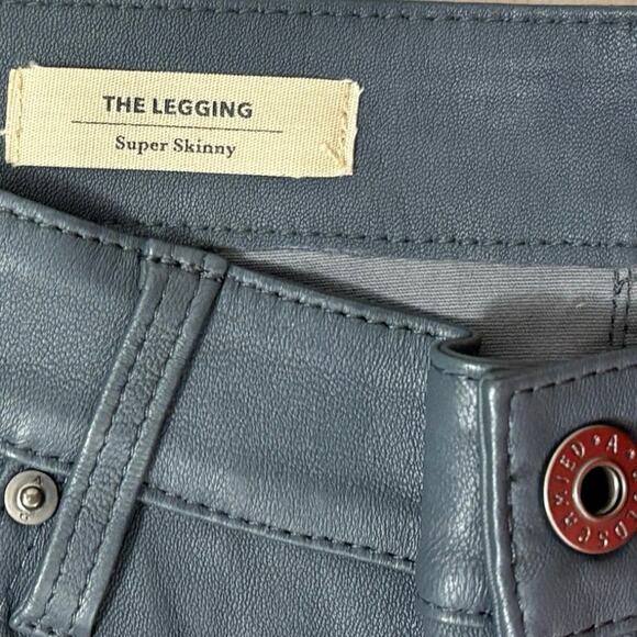 AG Adriano Goldschmied 100% Leather Legging Women’s Sz 28 Super Skinny Blue Gray - Picture 6 of 10